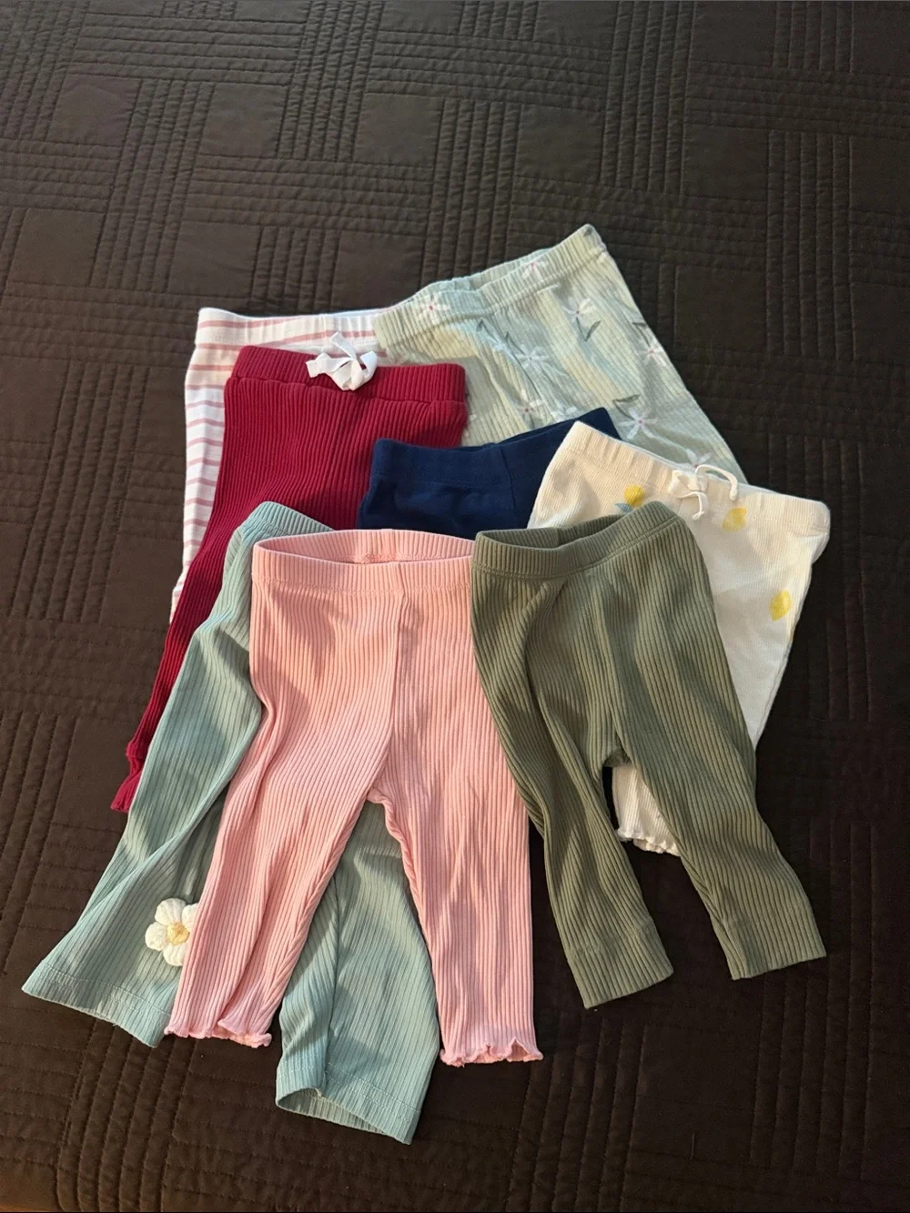 Old Navy Girls Ribbed Leggings Set - Pink, Olive, Navy, Red, Mint, White